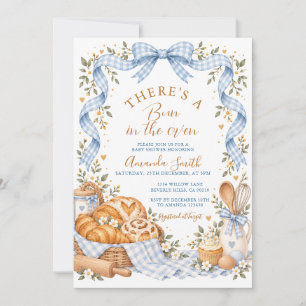 Invitation Il y a un petit pain au four - Baby Shower à carre