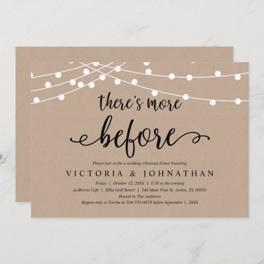 Invitation Il y en a d'autres avant, Rustic Rehearsal Dinner (Devant / Derrière)