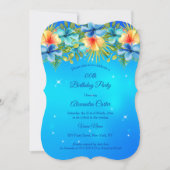 Invitation Île Blue jaune Hibiscus Tropical Floral Party (Devant)