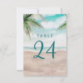 Invitation Île Breeze Peint Plage Notation de mariage Numéros (Dos)