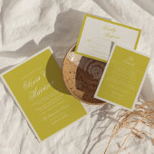 Invitation Île Citron Jaune Élégant Écriture de Mariage Scrip