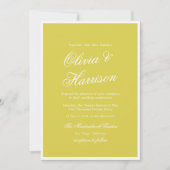 Invitation Île Citron Jaune Élégant Écriture de Mariage Scrip (Devant)
