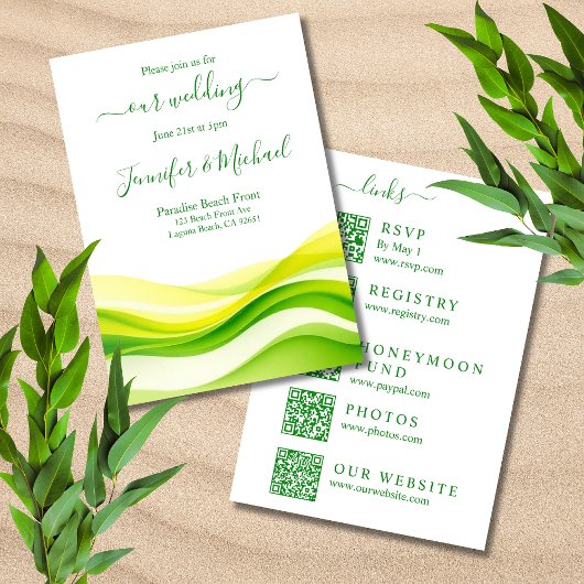 Invitation Île Citron Vert et Jaune Mariage-Tout Compris