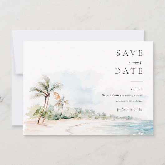 Invitation Île Destination Mariage Enregistrer La Date Photo (Devant)