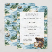 Invitation Île du Trésor Anniversaire (Devant / Derrière)