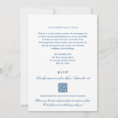 Invitation Île St. George Code QR Bleu Tout-en-Un Mariage (Dos)