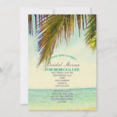 Invitation île tropicale palmier plage nuptiale (Devant)