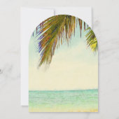 Invitation île tropicale palmier plage nuptiale (Dos)