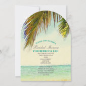 Invitation île tropicale palmier plage nuptiale (Devant)
