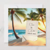 Invitation Île tropicale Sauvez notre date (Devant)