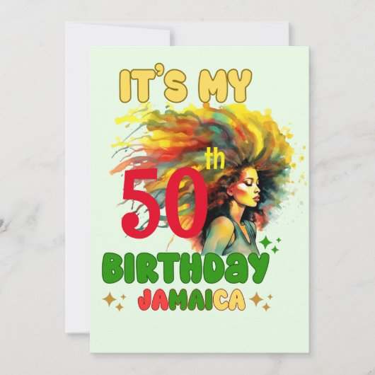 Invitation Ile Vibes Jamaïque Anniversaire Groupe de Filles C (Devant)