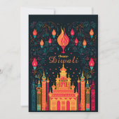 Invitation Illumination Divine : Une fête de Diwali (Devant)