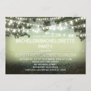 Invitation illuminations de nuit Bachelor rustique / Bachelor