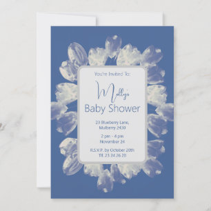 Invitation illusima Boho Blue Tulips Baby shower de bouquet