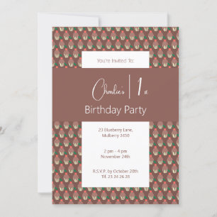 Invitation illusima Cupcake au chocolat foncé 1er anniversair