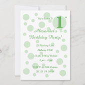 Invitation illusima Green Spots and Dots Boys 1er anniversair (Devant)