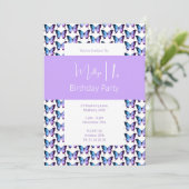 Invitation illusima Papillon Motif pourpre 1er anniversaire (Debout devant)