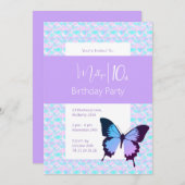 Invitation illusima Papillon pourpre Confetti 10e anniversair (Devant / Derrière)