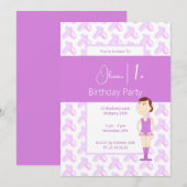 Invitation illusima Purple Ballerina Chaussures 1er anniversa (Devant / Derrière)