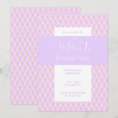 Invitation illusima Rainbow Cupcake Purple 1ère fête d'annive (Devant / Derrière)