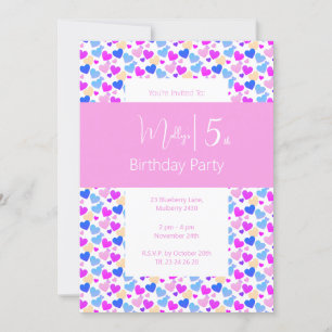 Invitation illusima Rainbow Love Hearts rose 5e anniversaire