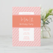 Invitation illusima rose tonalité rose 1er anniversaire Flora (Debout devant)