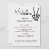 Invitation Illustrated Skull Bride ou Die Floral Bachelorette (Dos)