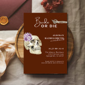 Invitation Illustrated Skull Bride ou Die Floral Bachelorette