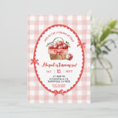 Invitation Illustration à la main irrégulière Apple Girl Birt (Debout devant)