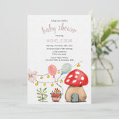 Invitation Illustration à l'aquarelle d'un champignon mignon (Debout devant)