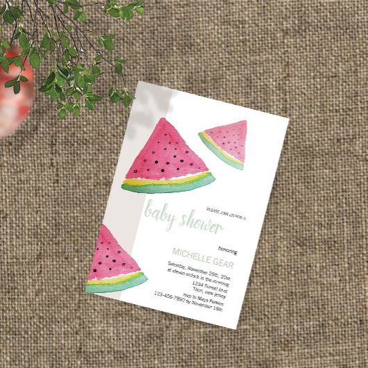 Invitation Illustration aquarelle de pastèque