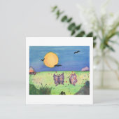 Invitation Illustration aquarelle Papillons Love Couple (Debout devant)