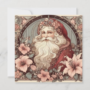 Invitation Illustration Art Nouveau du Père Noël