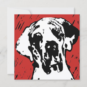 Invitation Illustration artistique de Grand Danois