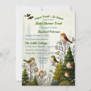 Invitation Illustration artistique d'oiseaux simplistes de st