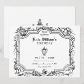 Invitation Illustration artistique vintage (Devant / Derrière)