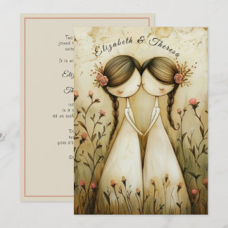Invitation Illustration au crayon dessinée à la main Deux mar