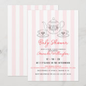 Invitation illustration baby shower Tea Doodle (Devant / Derrière)