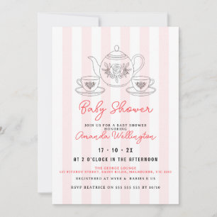 Invitation illustration baby shower Tea Doodle