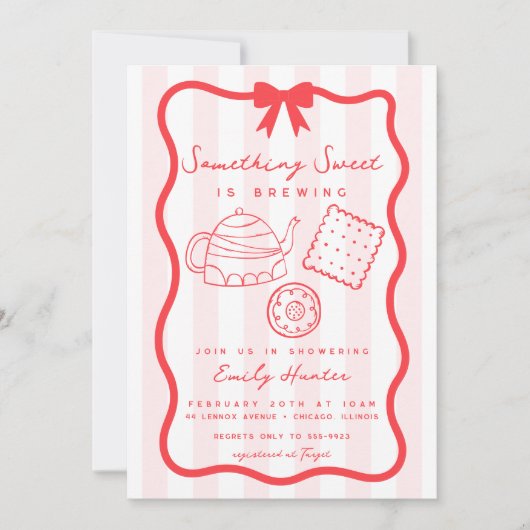 Invitation illustration baby shower Tea Doodle (Devant)