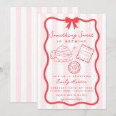 Invitation illustration baby shower Tea Doodle (Devant / Derrière)