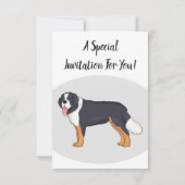 Invitation Illustration bernoise d'un chien de montagne (Dos)