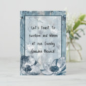 Invitation Illustration botanique bleue vintage (Debout devant)
