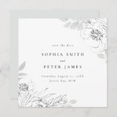 Invitation Illustration botanique florale Enregistrer la date (Devant / Derrière)