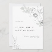 Invitation Illustration botanique florale Enregistrer la date (Devant)