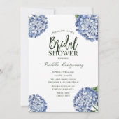Invitation Illustration botanique Hydrangea bleue Élégance (Devant)