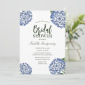 Invitation Illustration botanique Hydrangea bleue Élégance (Debout devant)