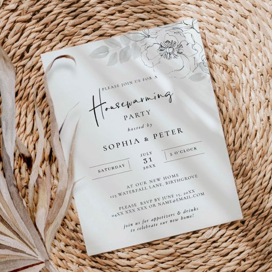 Invitation Illustration botanique Maison Réchauffement