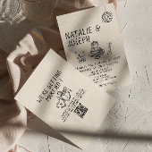 Invitation Illustration Cake Quirky Suite QR Code Mariage amu