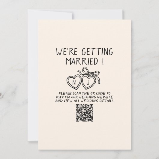 Invitation Illustration Cake Quirky Suite QR Code Mariage amu (Dos)